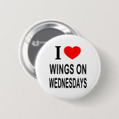 BADGE ROND 5 CM JE ❤️ DES AILES LE MERCREDI J'AIME LES AILES LE ME (Devant & derrière)