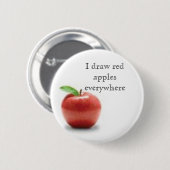 Badge Rond 5 Cm Je dessine les pommes rouges partout (Devant & derrière)