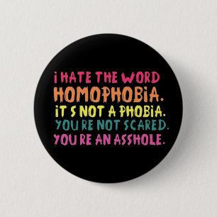 Badge Rond 5 Cm Je déteste le mot homophobie.