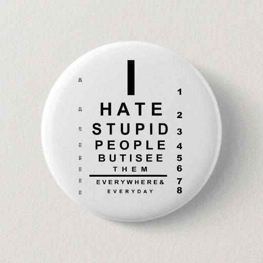 Badge Rond 5 Cm Je déteste les stupides gens (Devant)