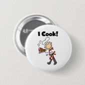 Badge Rond 5 Cm Je fais cuire - le chef masculin (Devant & derrière)