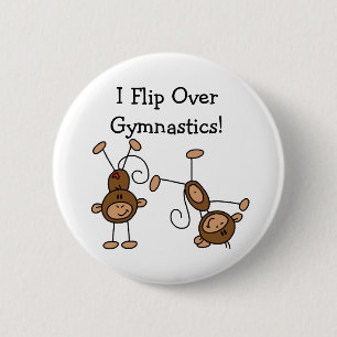 Badge Rond 5 Cm Je fais des flips de gymnastique