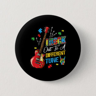 Badge Rond 5 Cm Je Fais Du Rock Sur Un Air Différent Sensibilisati