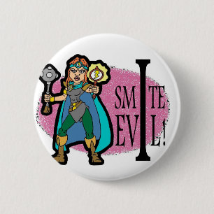Badge Rond 5 Cm Je frappe le mal