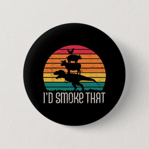 Badge Rond 5 Cm Je fumerais que les dinosaures barbecue grillent l