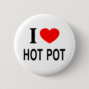 Badge Rond 5 Cm Je ❤️ HOT POT J'AIME HOT POT J'AIME HOT POT