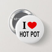 Badge Rond 5 Cm Je ❤️ HOT POT J'AIME HOT POT J'AIME HOT POT (Devant & derrière)