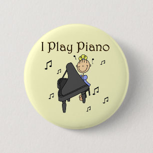Badge Rond 5 Cm Je joue le T-shirts et les cadeaux de piano
