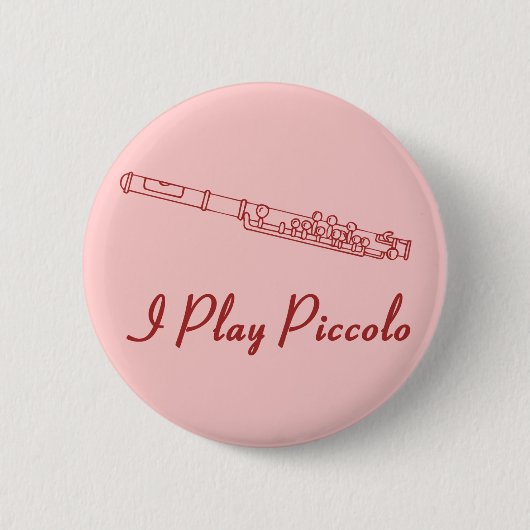 Badge Rond 5 Cm Je joue Piccolo (Devant)