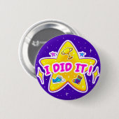 Badge Rond 5 Cm Je L'Ai Fait - 2 1/4" Insigne Rond - Bouton Bleu (Devant & derrière)