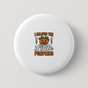 Badge Rond 5 Cm Je livre les petits citrouilles Halloween Nurse Sh