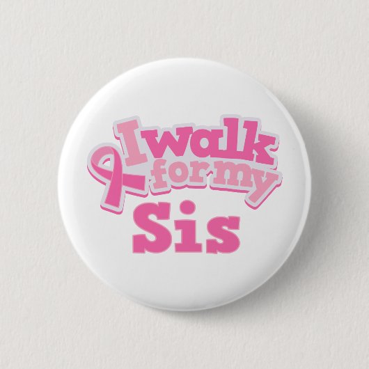 Badge Rond 5 Cm Je marche pour mon SIS (Devant)