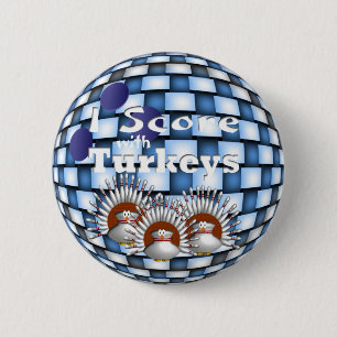 Badge Rond 5 Cm Je marque avec des dindes