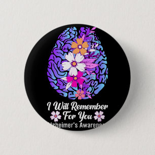 Badge Rond 5 Cm Je me souviendrai pour vous cerveau sensibilisatio