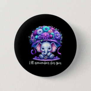Badge Rond 5 Cm Je me souviendrai pour vous éléphant violet Heimer