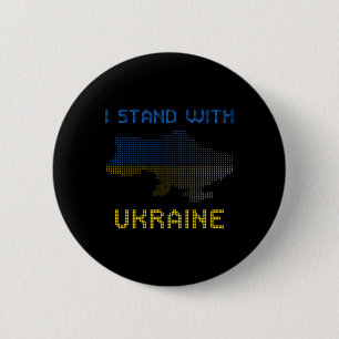 Badge Rond 5 Cm Je me tiens avec la chemise de l'Ukraine carte de
