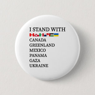 Badge Rond 5 Cm Je me tiens avec le Canada Groenland Mexique Panam