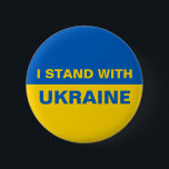 Badge Rond 5 Cm Je me tiens avec le drapeau ukrainien de l'Ukraine<br><div class="desc">Je me tiens avec le drapeau ukrainien de l'Ukraine</div>