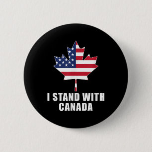 Badge Rond 5 Cm Je Me Trouve Avec Le Canada Amérique Canadien Drap