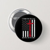 Badge Rond 5 Cm Je Me Trouve Pour Le Drapeau Kneel Pour Cross Memo (Devant & derrière)