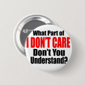 Badge Rond 5 Cm Je m'en fiche (Devant & derrière)