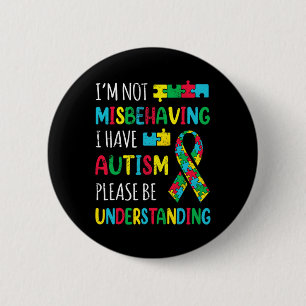 Badge Rond 5 Cm Je Ne Me Comporte Pas Mal J'Ai Du Ruban Sensibilis
