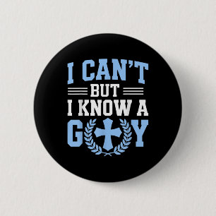 Badge Rond 5 Cm Je ne peux pas mais je connais un type Dieu Église