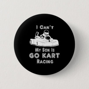 Badge Rond 5 Cm Je ne peux pas, mon fils fait du karting