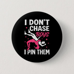 Badge Rond 5 Cm Je ne poursuis pas les garçons je les épingle Drôl