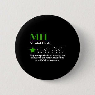 Badge Rond 5 Cm Je Ne Recommanderais Pas Funny Mentals Santé