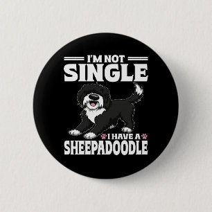 Badge Rond 5 Cm Je ne suis pas célibataire, j'ai un amoureux Sheep