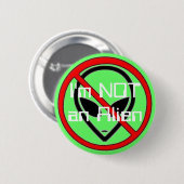 Badge Rond 5 Cm Je ne suis pas un alien (Devant & derrière)