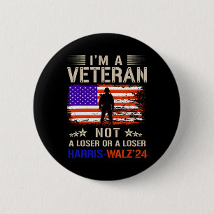 Badge Rond 5 Cm Je ne suis pas un vétéran, un anti-Trump qui n'est
