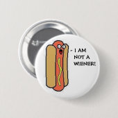 BADGE ROND 5 CM JE NE SUIS PAS UNE SAUCISSE ! (Devant & derrière)