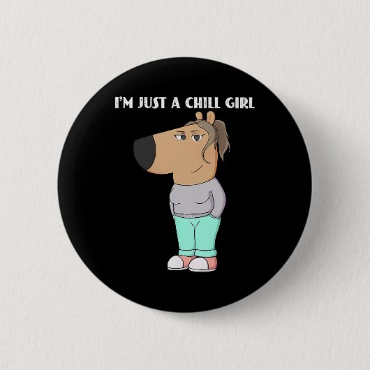 Badge Rond 5 Cm Je ne suis qu'une fille de frissons mème drôle Chi (Devant)
