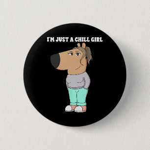 Badge Rond 5 Cm Je ne suis qu'une fille de frissons mème drôle Chi