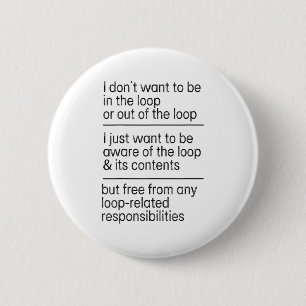 Badge Rond 5 Cm Je ne veux pas être dans la boucle ou hors de la b