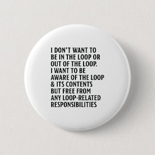 Badge Rond 5 Cm Je ne veux pas être dans la boucle ou hors de la b