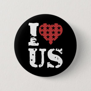 Badge Rond 5 Cm Je nous aime 4 juillet Journée commémorative des a