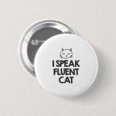 Badge Rond 5 Cm Je parle le chat fluide (Devant & derrière)