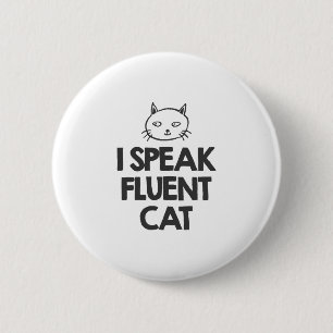 Badge Rond 5 Cm Je parle le chat fluide