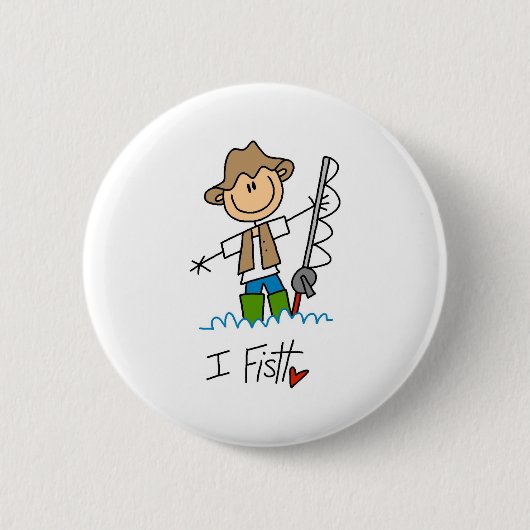Badge Rond 5 Cm Je pêche (Devant)