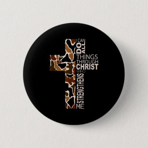 Badge Rond 5 Cm Je peux faire toutes choses par Christ Camouflage