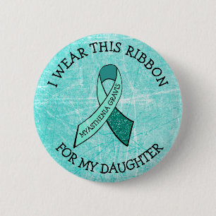 Badge Rond 5 Cm Je porte ce ruban pour ma fille MG Button