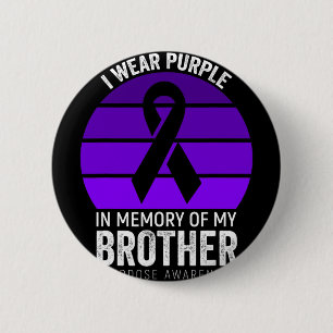 Badge Rond 5 Cm Je Porte Conscience De L'Overdose Violet Ribbon Co