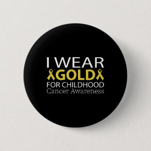 Badge Rond 5 Cm Je porte de l'or pour la sensibilisation au cancer