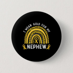 Badge Rond 5 Cm Je Porte De L'Or Pour Mon Nephew Children Cancer A