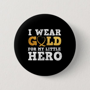 Badge Rond 5 Cm Je Porte De L'Or Pour Mon Petit Héros Sensibilisat