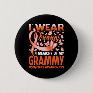 Badge Rond 5 Cm Je Porte De L'Orange Pour Mon Grammy Rsd Crps Sens