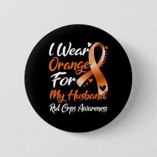 Badge Rond 5 Cm Je Porte De L'Orange Pour Mon Mari Rsd Crps Sensib